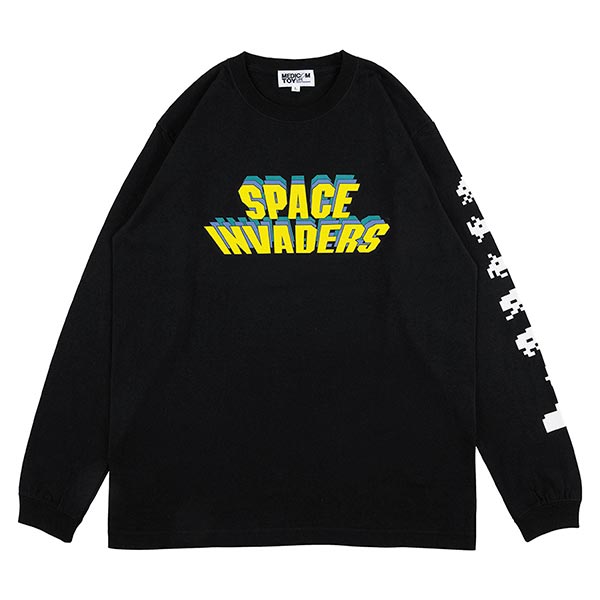 SPACE INVADERS LONG SLEEVE TEE BLACK
